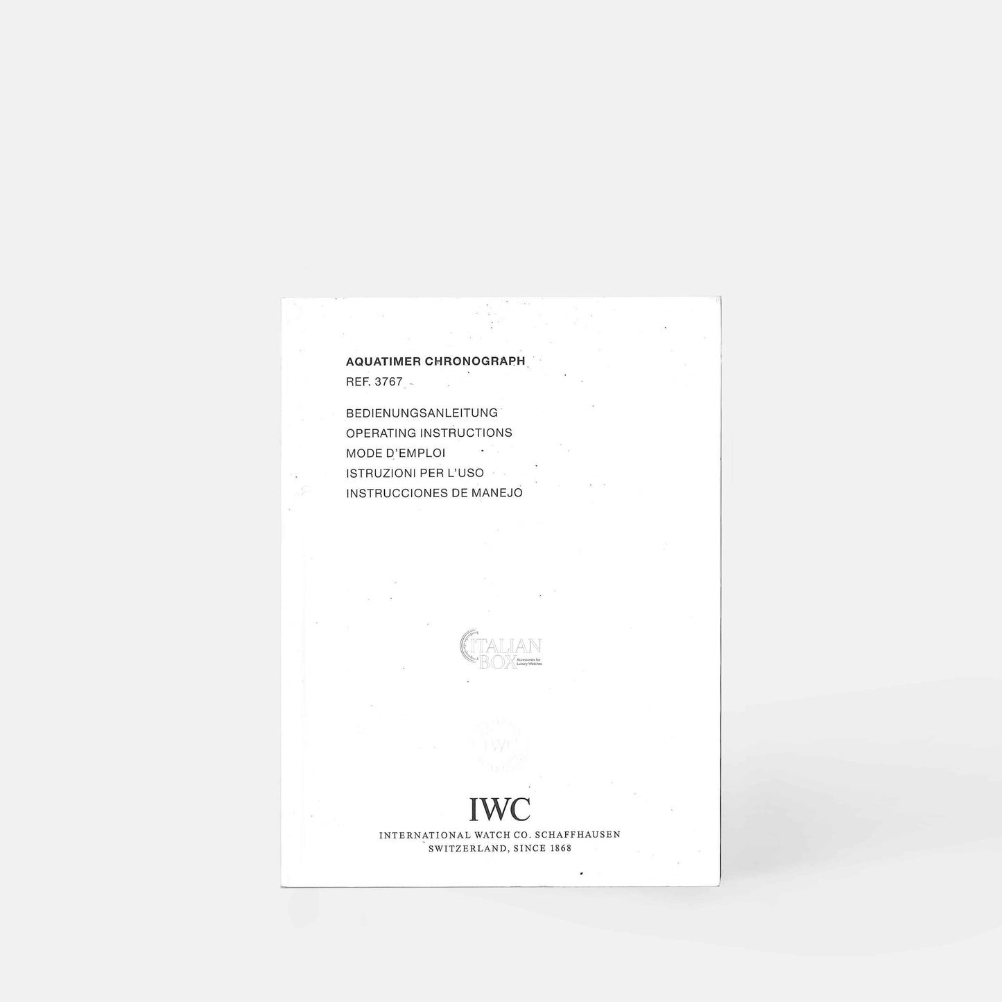 IWC Aquatimer Chronograph Booklet - ref. 3767