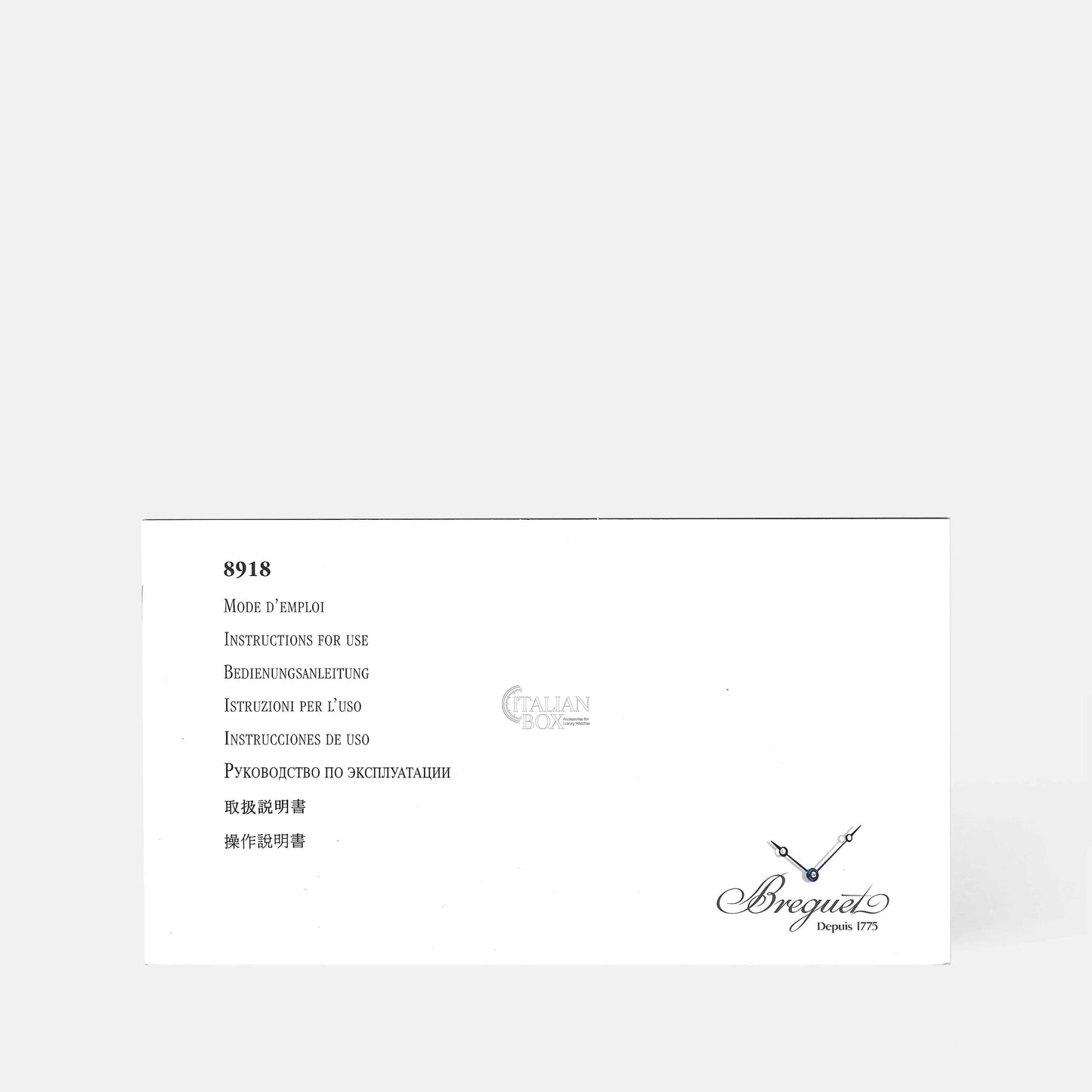 Breguet ref. 8918 Booklet