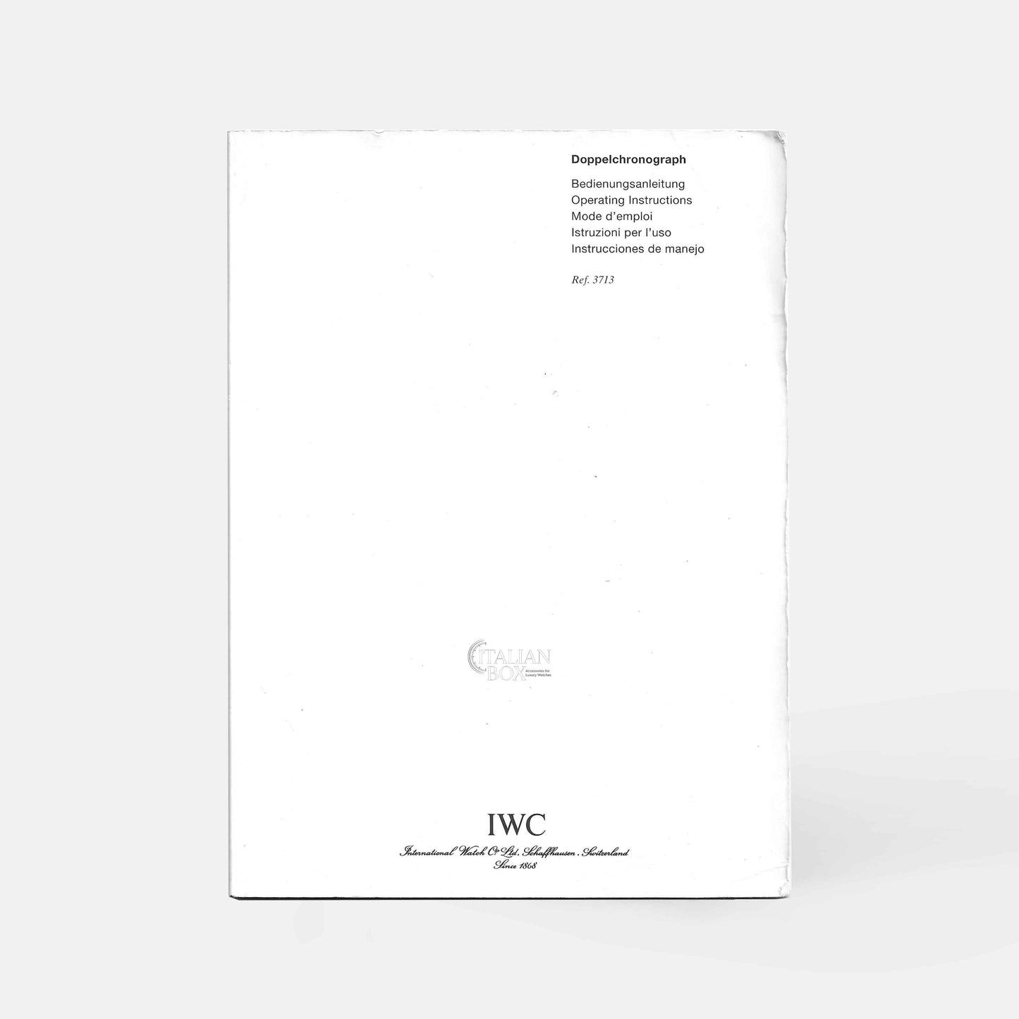 IWC Doppelchronograph Booklet - ref. 3713