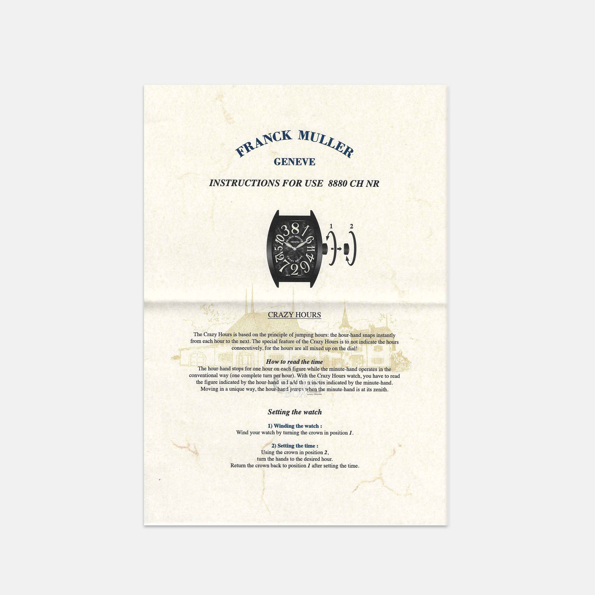 Franck Muller Crazy Hours Booklet