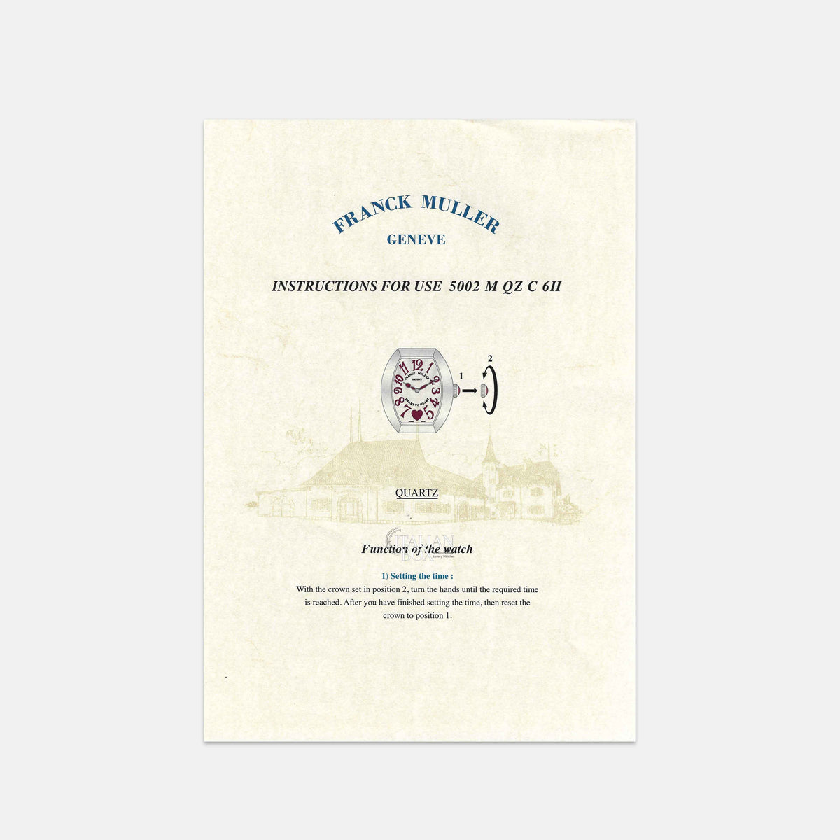 Franck Muller Quartz Booklet (5002 M QZ C 6H)
