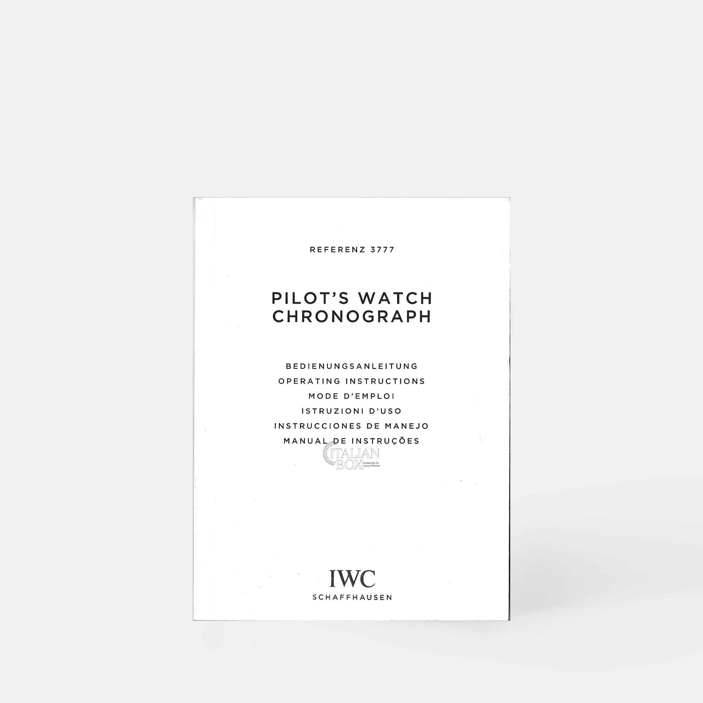 IWC Pilot's Watch Chronograph Booklet - ref. 3777
