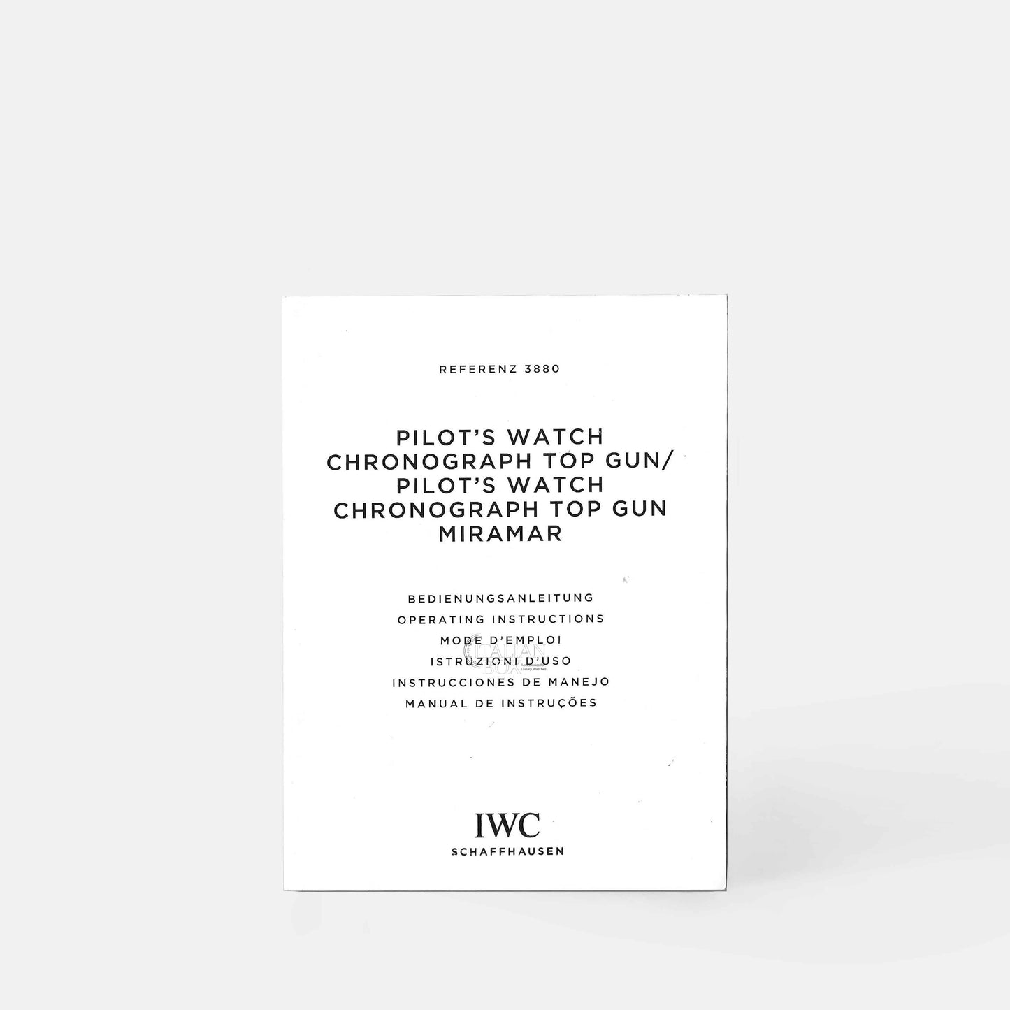 IWC Pilot's Watch Chronograph Top Gun Miramar Booklet - ref. 3880