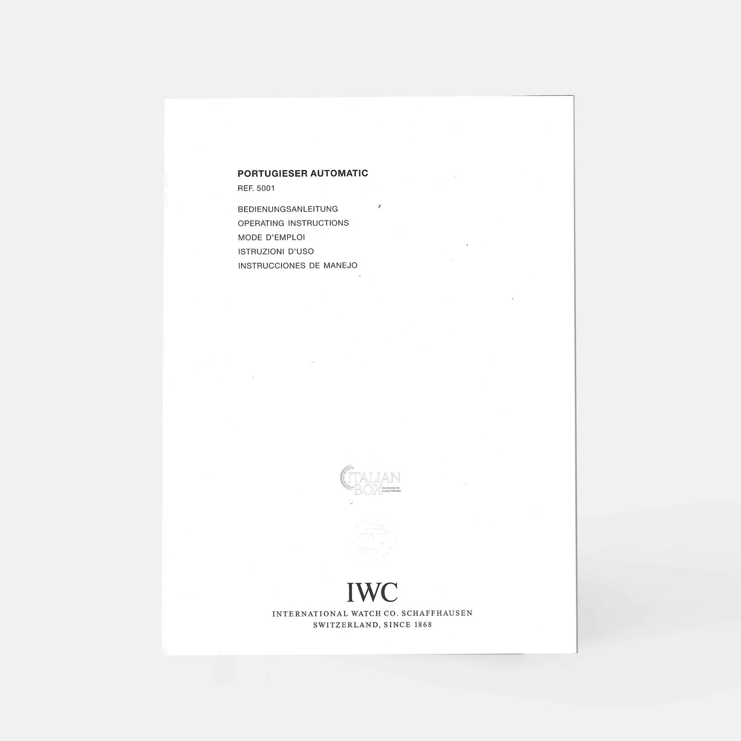 IWC Portugieser Aquatimer Booklet - ref. 5001