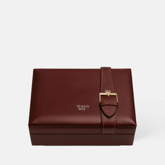 Rolex Leather Box with Buckle - Gold Daytona Models