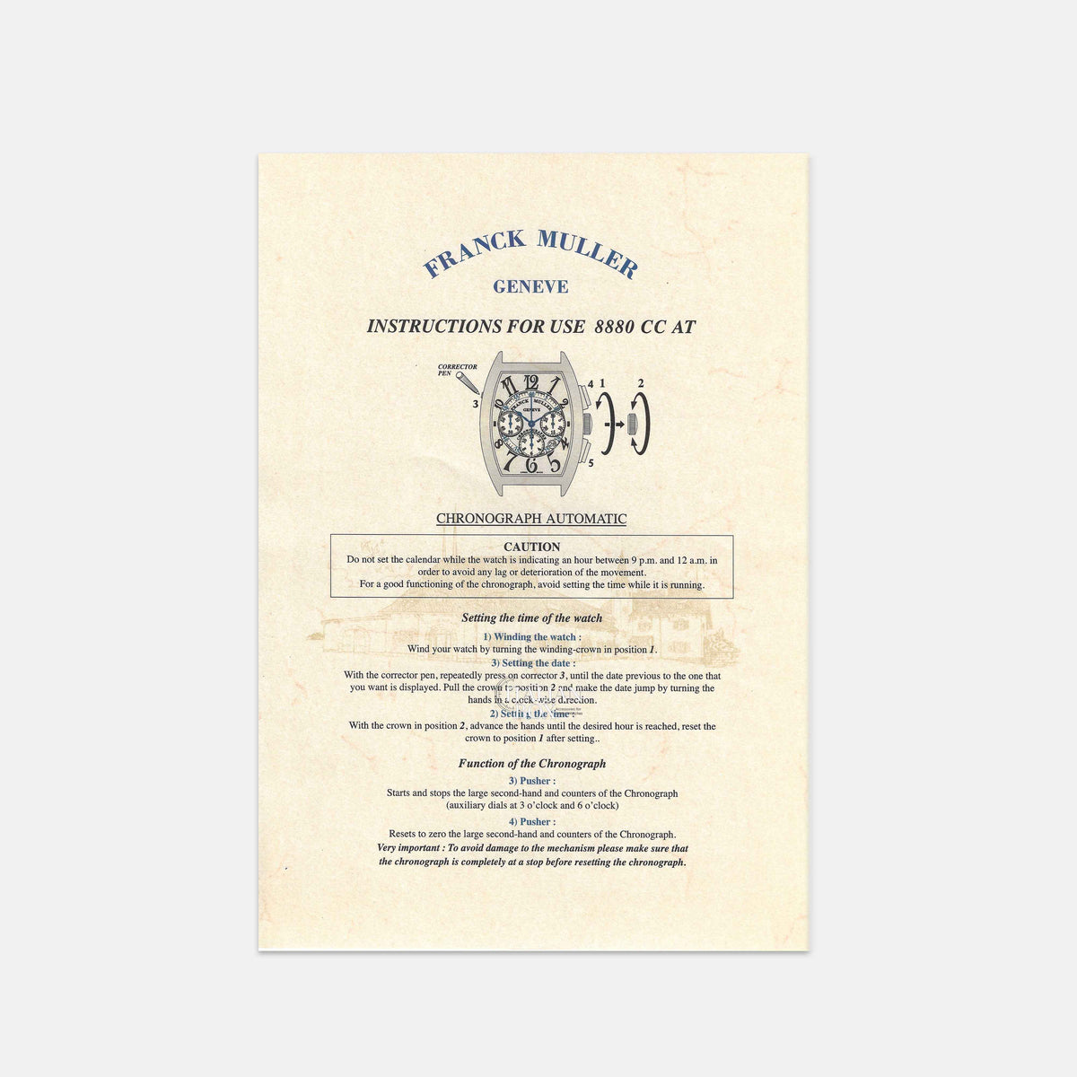 Franck Muller Chronograph Automatic Booklet