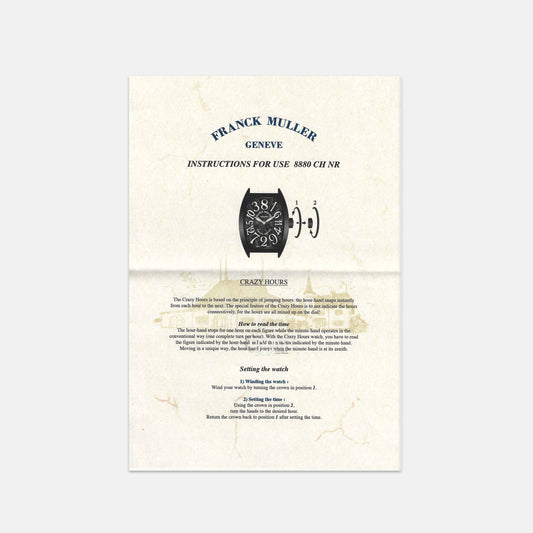 Franck Muller Crazy Hours Booklet