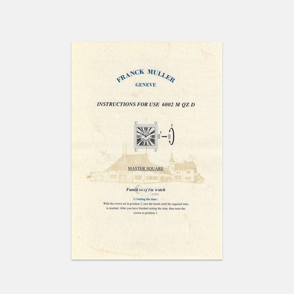 Franck Muller Master Square Booklet (6002 M QZ D)