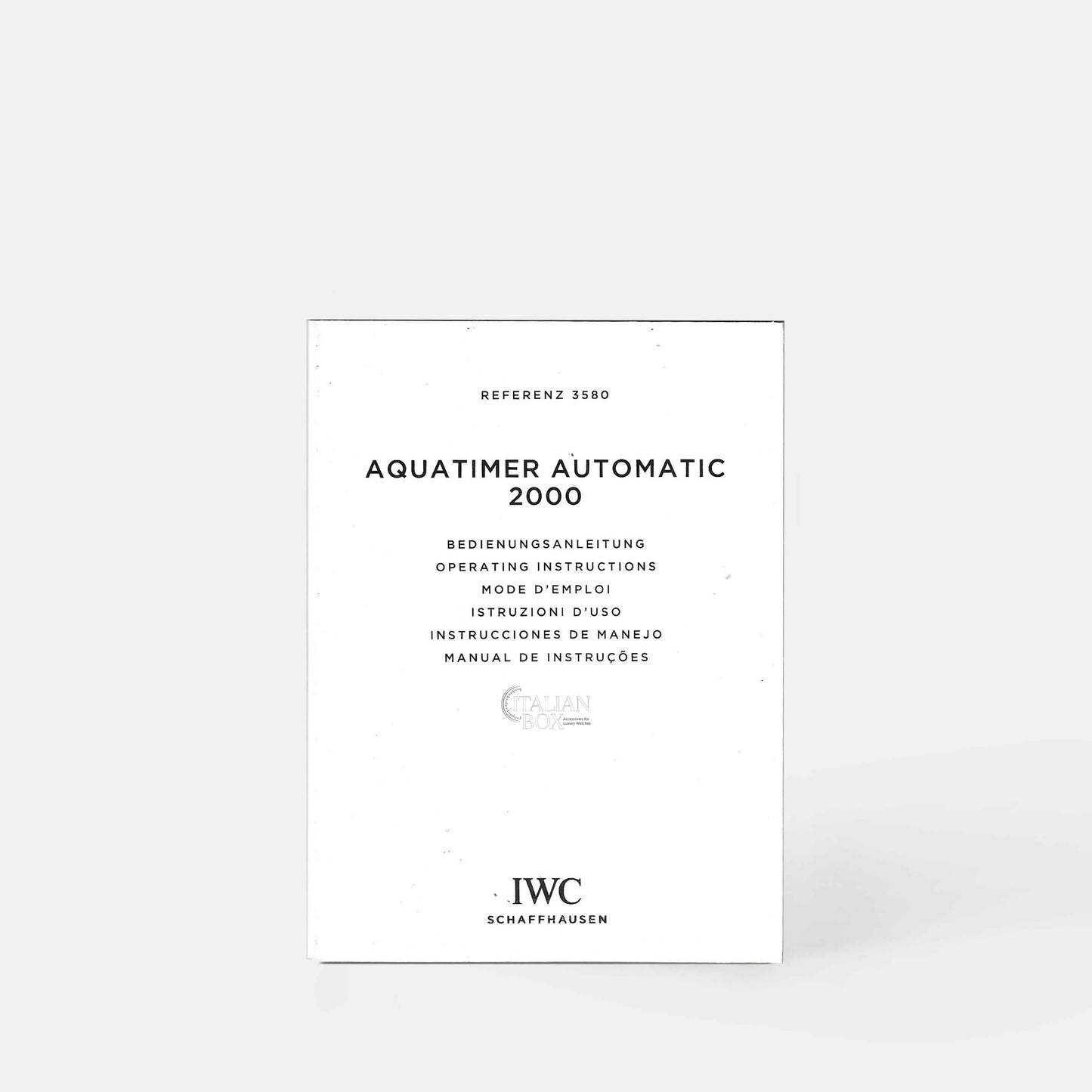 IWC Aquatimer Automatic 2000 Booklet - ref. 3580