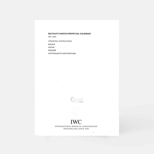 IWC Big Pilot's Watch Perpetual Calendar Booklet - ref. 5026 (2000-2012)