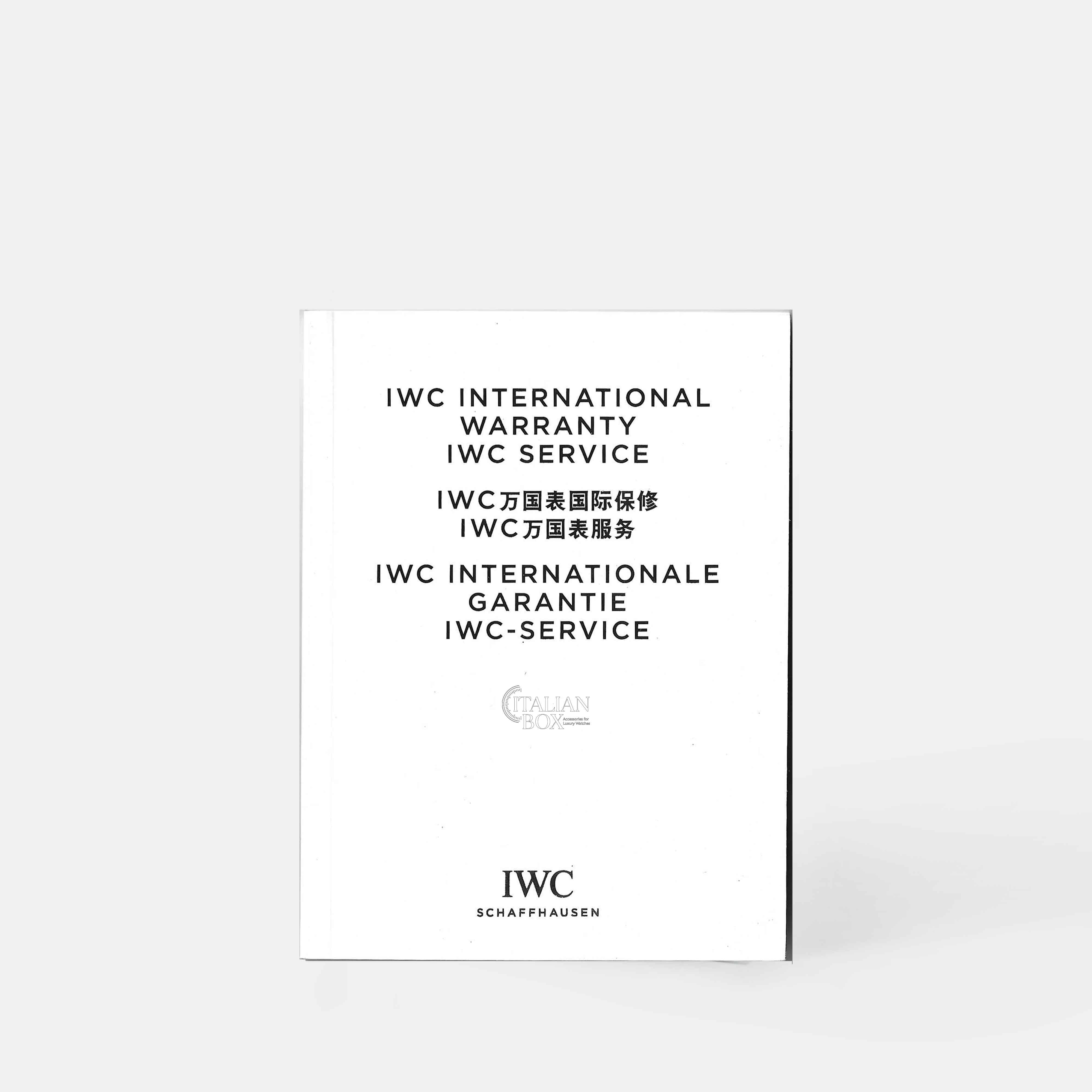 IWC Service Booklet Italian Box Trading