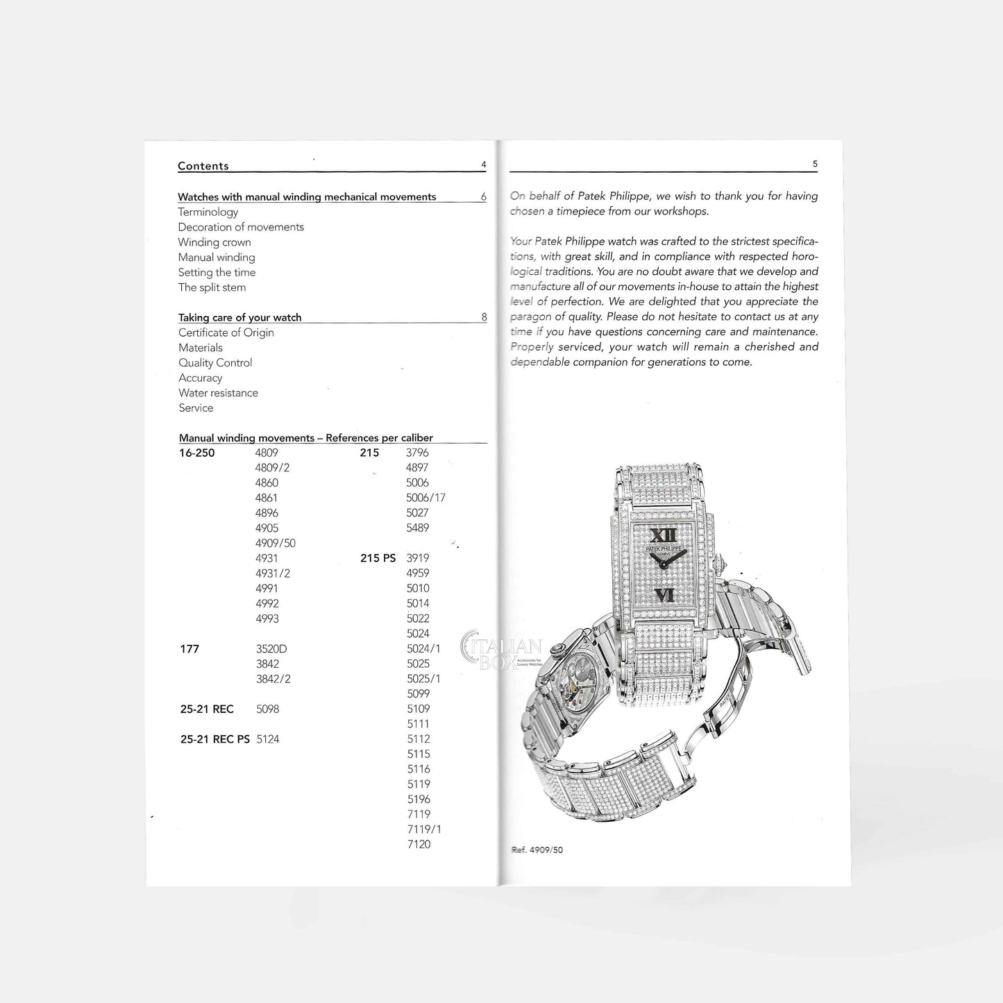 Patek Philippe Manual Winding Movements Booklet (2009-2010)