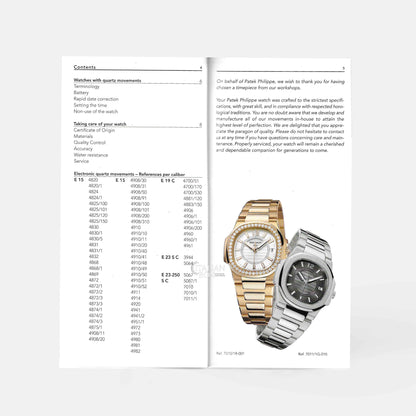Patek Philippe Quartz Movements Booklet (2010-2012)